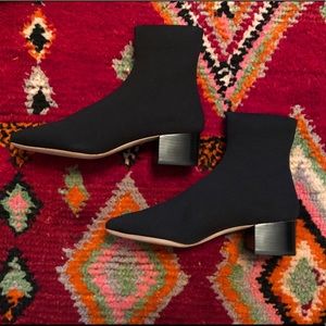 Loeffler Randall Black Carter Knit Sock Boot 9